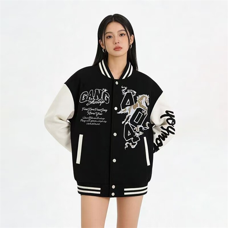 1506/QW9270/P44原创美式潮牌棒球服春秋季情侣宽松百搭夹克上衣,男装夹克,星座1506