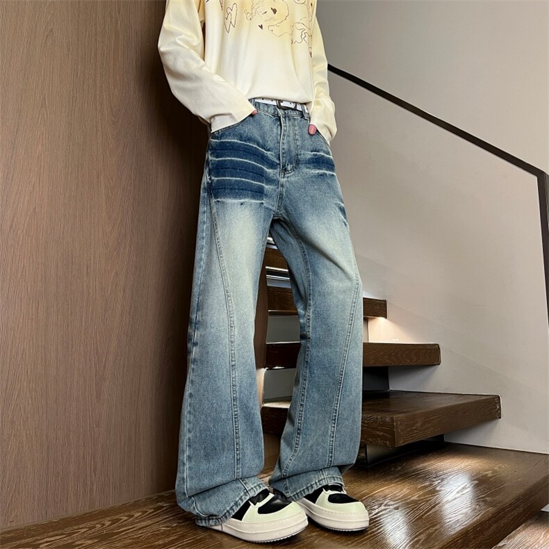 XZ616春季重磅美式猫须复古水洗渐变休闲牛仔长裤K26019特P40，男装休闲裤，星座512A（原616）