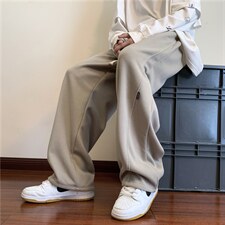 腰包边秋季新款宽松直筒运动休闲卫裤大码A017K601P55，男装休闲裤，电商A017