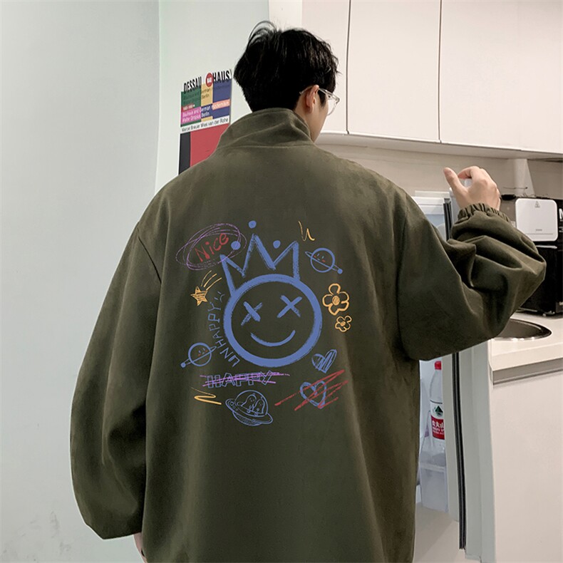 麂皮绒夹克男大码立领褂子外套JK85180-P68加绒款-P78,男装夹克,电商A040
