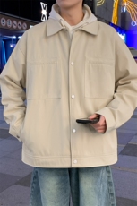 美式复古飞行员外套工装拼色设计感翻领夹克衫A406JK3519特P85，男装夹克，星座309（原A406）
