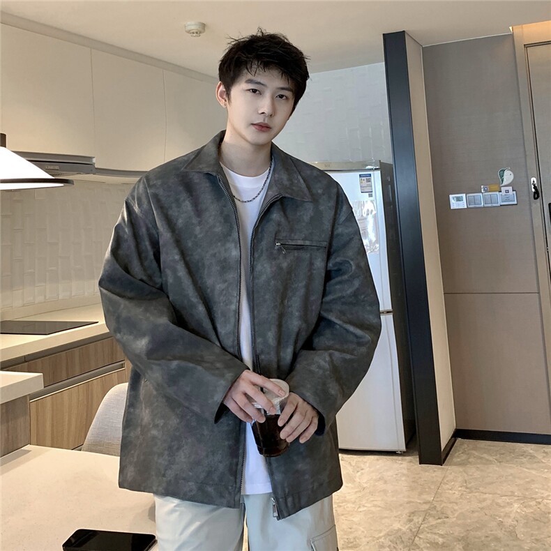 港风美式PU皮复古面料立体裁剪大码M-5XL皮衣夹克JK77913P95控148,男装皮衣,星座226-2