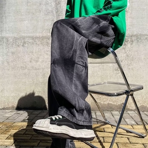 牛仔裤男秋季潮大码休闲裤子高街NK577P40图片
