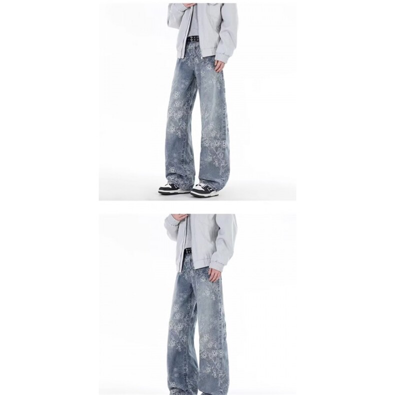 1506-1/NQ0081/P43个性字母牛仔裤嘻哈ins潮高街潮流痞帅长裤,男装牛仔裤,星座1506-1