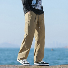 外防水伐木休闲裤男士2024春夏季宽松直筒裤潮-海景-5069-P43卡其，男装休闲裤，星座307-3(原516-1)