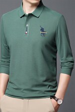2023年新款男士长袖T恤POLO衫P45，男装Polo衫，电商D223-1