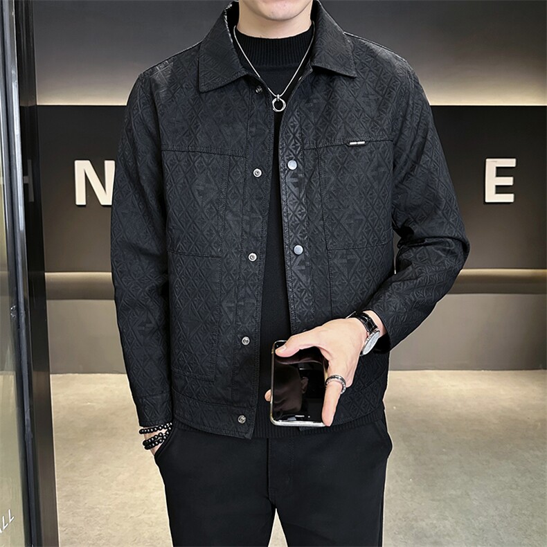 加绒皮衣外套男秋冬季2025新款加厚款机车皮夹克A313-K9931-P155,男装夹克,电商A313