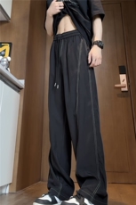 夏季薄款凉感冰丝裤明线弯设计感男女百搭宽松休闲裤310A-818-P20，男装休闲裤，四季星座310A