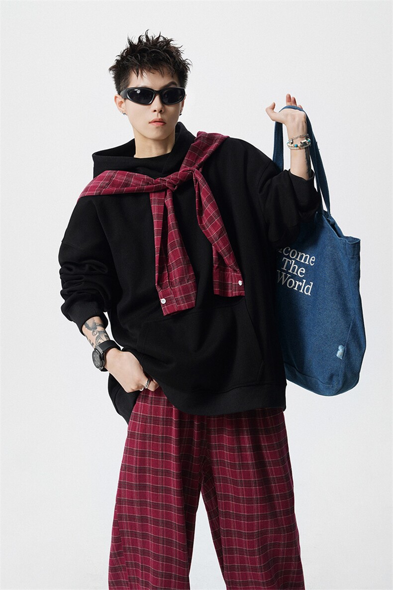 小众两连帽撞色大码卫衣套装T797特P65K797特P42TZ797特P107,男装休闲套装,电商A059