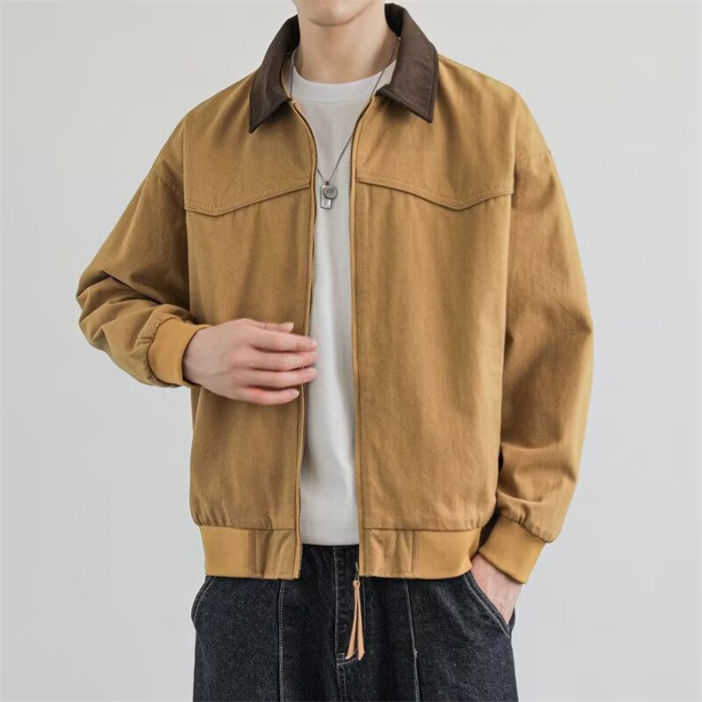 复古底特律工装夹克男春宽松撞色翻领休闲圣达菲外套GA882P61,男装夹克,星座1013-5