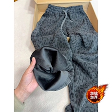 网图有货豹纹宽松显瘦百搭加绒休闲裤男女A1173-常规P55加绒P60，男装卫衣，星座1505