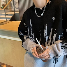 美式圆领毛衣男慵懒风休闲针织衫X7133P42，男装针织衫/毛衣，星座1116-2