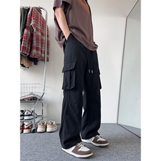 港风大码宽松休闲裤长裤工装裤直筒裤A014-DY25018-P50控68，男装工装外套，电商A014