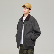 美式翻领水洗工装外套男春秋季休闲潮牌飞行夹克0669P105，男装夹克，电商A400（原B301）