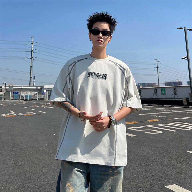 2025新款设计感短袖t恤半袖圆领上衣帅气宽松男女现货T1854-P32,男装T恤,星座512-3