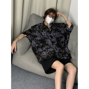 现货！！扎染垂感衬衫设计感小众高级感短袖衬衣R3001-P40图片