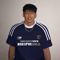 夏季美式高街重磅纯棉三条杠织带撞色男女短袖T恤ZD395-特P30，男装T恤，电商A486