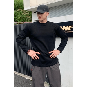 抖音得物品质美式高街重磅曼巴棉结构硬阔boxy版潮牌卫衣长袖T恤图片