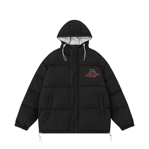 新款白底冬季时尚宽松字母印花潮流棉服A247-MY165特批95控158图片