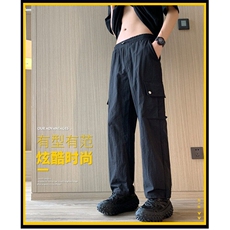 夏季男款工装裤美式潮牌2025新款运动裤抽绳直筒休闲长裤，男装休闲裤，星座506A