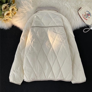 羽绒棉服女秋冬夹棉2024新款棉袄学生冬季菱格外套  B1012 P85图片