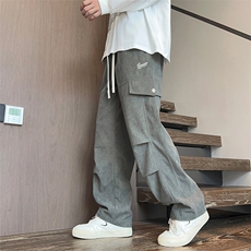 美式休闲裤子男款卫裤潮牌宽松高街复古直筒运动裤K530-P50，男装休闲裤，星座308B-2