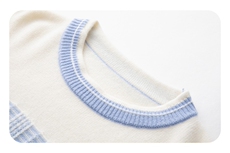 2025年秋季时尚百搭通勤简约休闲拼色提花圆领，女装针织衫/毛衣，圣暖羊绒