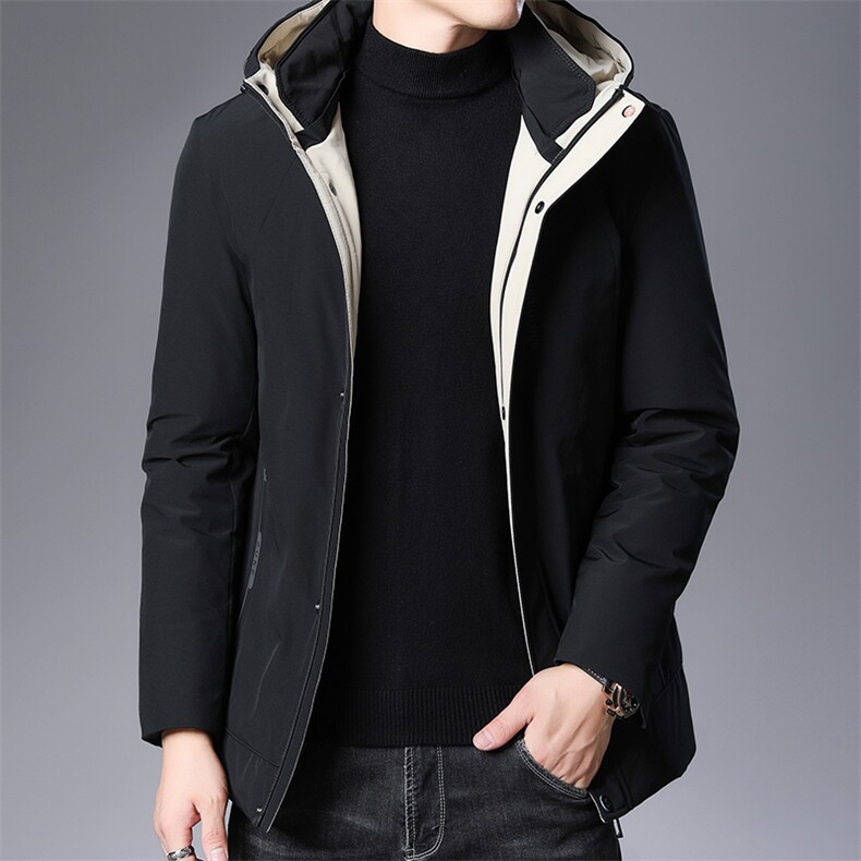 AN9039钱塘2020-3秋冬新款中年男士简约休闲连帽羽绒服外套P195,男装羽绒服,钱塘207-3