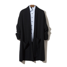 男士中长款口袋开衫针织外套翻领时尚休闲羊绒开衫，男装羊绒开衫，牧群羊绒