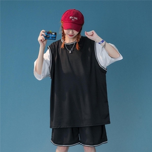 中性TZ01-P40薄款男士t恤上衣服潮流港风篮球背心体恤运动套图片