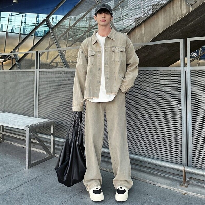 春季复古水洗重工牛仔套装男士痞夹克Z613-P115，男装夹克，星座910B