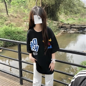 万针全刺绣工艺抖音得物高品质260克重磅纯棉双纱美式高街短袖T恤图片