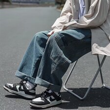 牛仔裤男秋季潮大码休闲裤子高街慵懒男N3121P43，男装牛仔裤，星座1116-2