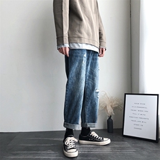 复古直筒破洞牛仔裤男B342-K682-P50控68，男装牛仔裤，电商B342