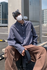 日系cityboy条纹长袖衬衫潮流休闲衬衣宽松百搭外套C2264-特价P33，男装衬衫，电商A007