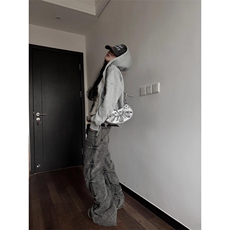 【有货】cleanfit褶皱烟灰色牛仔裤美式vibe裤子高街KZA51LL-P60，男装牛仔裤，星座1007（原301D）