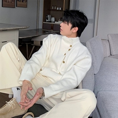 情侣重磅820克毛衣高级感cleanfit套头上衣黑2508/P75，男装针织衫/毛衣，电商A242