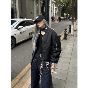 现货网图提花bomber短款外套男飞行夹克cleanfit潮牌棒球服图片