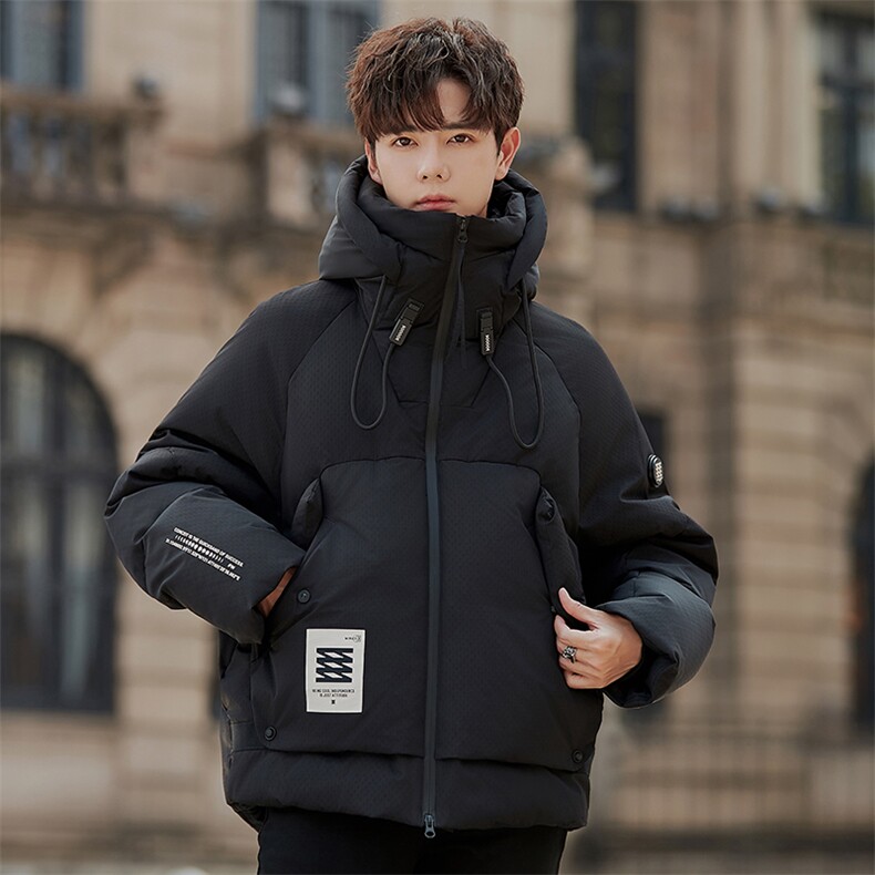 2025新款冬季男士工装连帽休闲羽绒服A415-23333-P430698，男装羽绒服，电商A355（原A415）