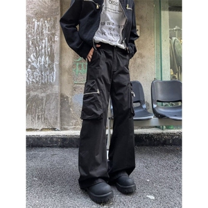 休闲裤男女韩版潮流高街帅气百搭大口袋2025春季ins长裤K5898-P53图片