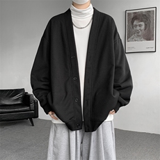 M~8XL大码重磅开衫卫衣秋冬加绒加厚保暖V领外套KS2101/P60加绒80，男装卫衣，电商B238