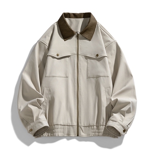 2026春款老钱风高品质纯棉拼色衬衫领夹克DSA157B-J2606-特P75图片