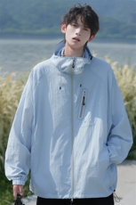 特批P55无差价UPF50+激光冲孔撞色连帽宽松时尚速干防晒衣男J5221，男装夹克，电商A001-1