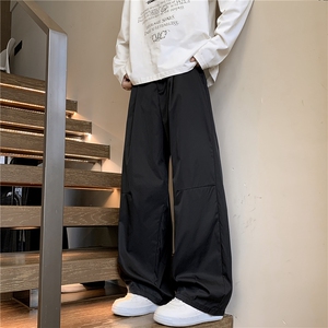 基础跑量秋冬阔腿裤宽松休闲裤子男弯刀裤休闲西裤K10158-特30图片