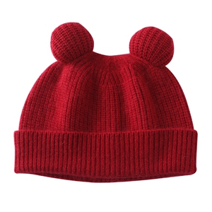 秋冬新款百搭时尚可爱减龄保暖D46小熊帽35%针织帽图片