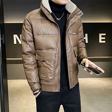 冬季店主皮羽绒服简约毛领保暖品质数据款重工外套男6289-P195，男装羽绒服，电商D327
