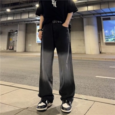 牛仔裤男韩版潮流高街帅气渐变色2023夏季新款ins阔腿裤RK293-P39，男装牛仔裤，星座412-3