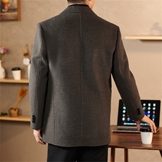 【皮尔卡丹专版】主推男士双面呢围巾羽绒服脱卸羽绒内胆大衣，男装羽绒服，钱塘723