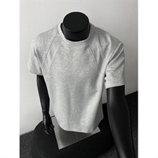 抖音得物高品质二开270G重磅美式高街曼巴棉螺纹拼接短袖T恤，男装T恤，电商A486