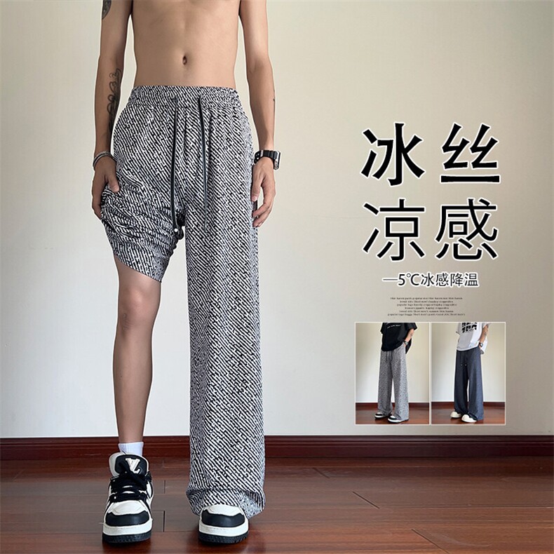 2025夏季新款内景四面弹斑马纹冰丝裤M-5XLHK25501-特P25,男装休闲裤,电商A022